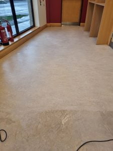 Credit Union Marmoleum Floor Cleaning & Polishing